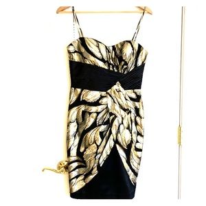 Aidan mattox gold and black dress